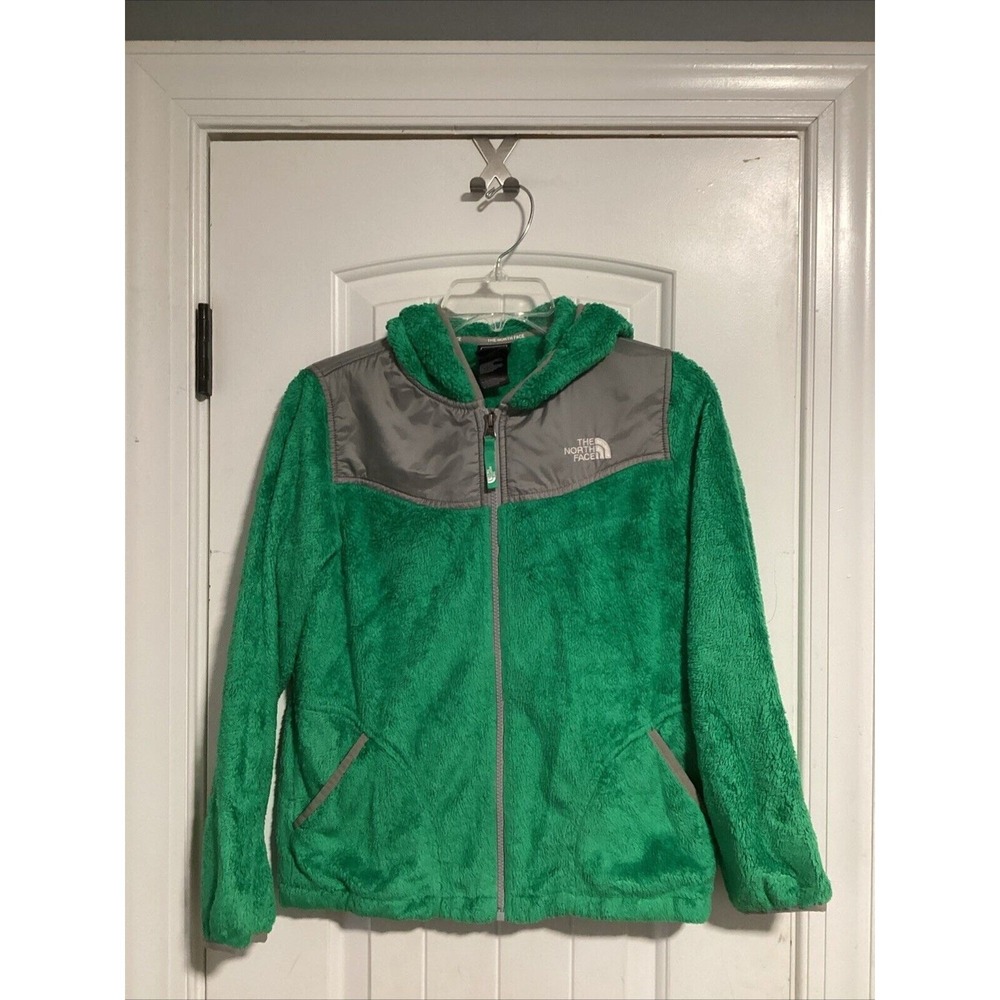 The North Face Hooded Green Fleece Girls Jacket Size L